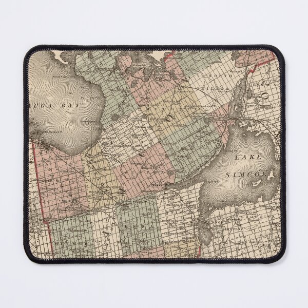 Item preview, 1875 Vintage Map of Simcoe County, Ontario, Canada designed and sold by Gin Neko.
