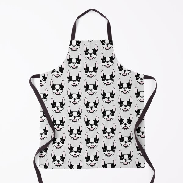 Item preview, Smiling Boston Terrier face in black and white - cartoon Boston silhouette - Smooshface United - Boston Terrier gift designed and sold by smooshfaceutd.