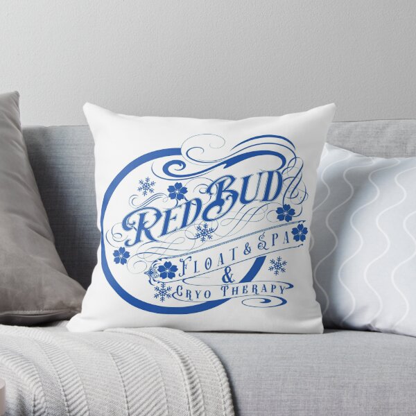 Redbud Float and Spa Script Throw Pillow