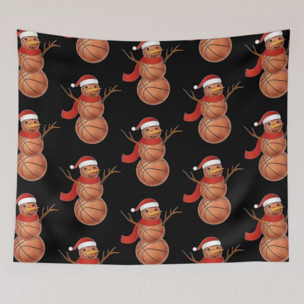 Aperçu de l'œuvre Cadeau de pyjama d'écharpe de chapeau de père Noël rouge de bonhomme de neige de Noël de basket-ball créée et vendue par anwright75vdc.