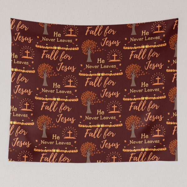 Item preview, Fall For Jesus He Never Leaves designed and sold by WoodburyLake.