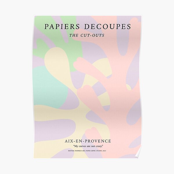 Matisse inspired art, Denish pastel decor, Exhibition wall art Art Print Poster