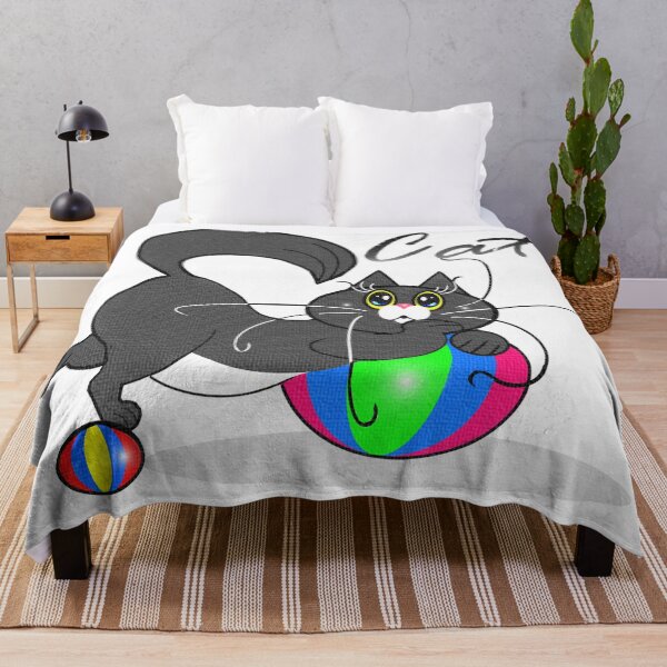 Item preview, Black cat playing with a balls  designed and sold by Shirley cute art .
