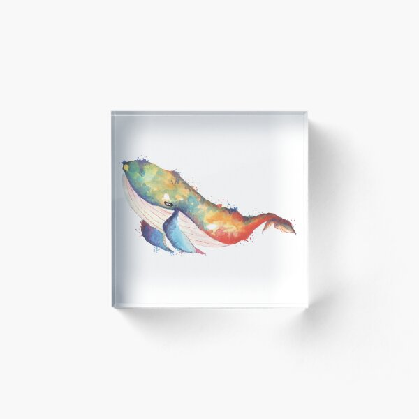 Colorful whale Acrylic Block