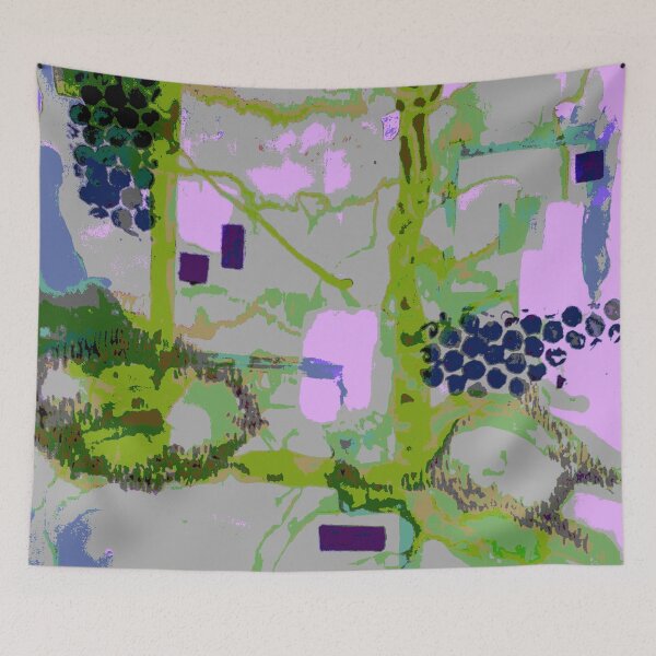 Item preview, Original abstract art Rushy Lagoon greens designed and sold by SueHolmArt.