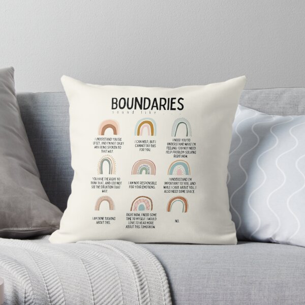 Boundaries Mental Health Reminder for Counselors Throw Pillow