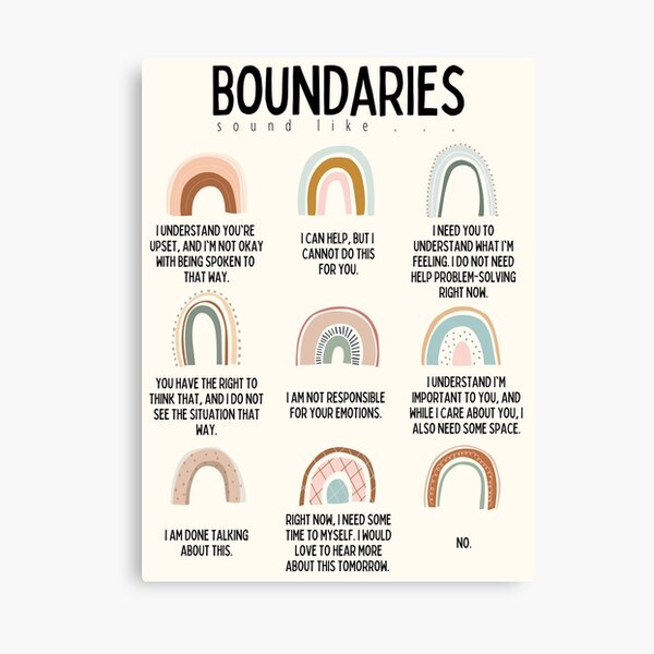 Boundaries Mental Health Reminder for Counselors Canvas Print