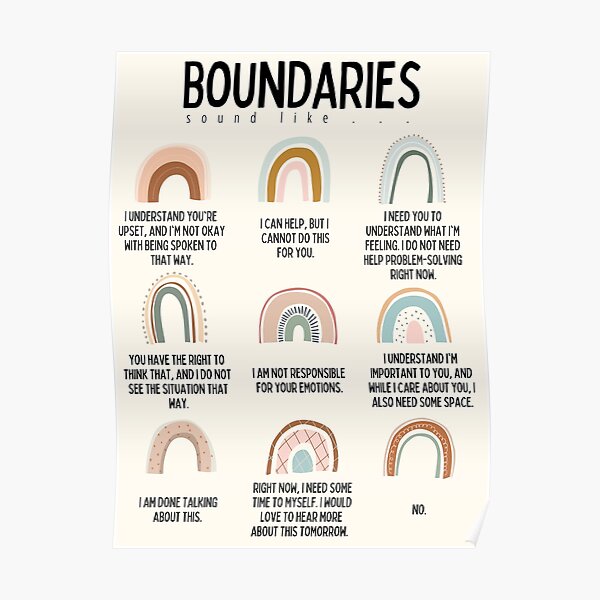 Boundaries Mental Health Reminder for Counselors Poster