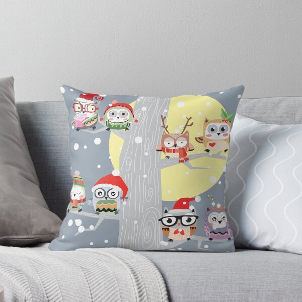 Item preview, Eight Christmas Holiday Owls in Birch Tree designed and sold by peacockcards.