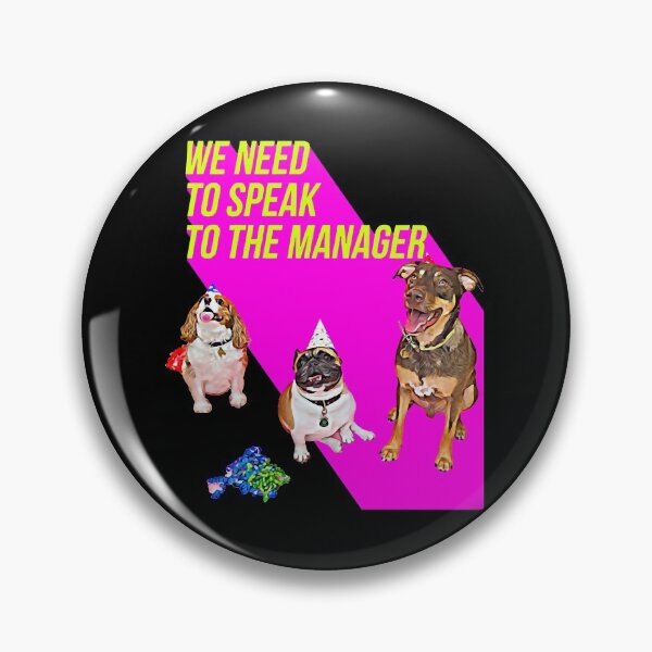 Artikelvorschau, Wir müssen mit dem Manager sprechen (3 Hunde Pink) entworfen und verkauft von anwright75vdc.