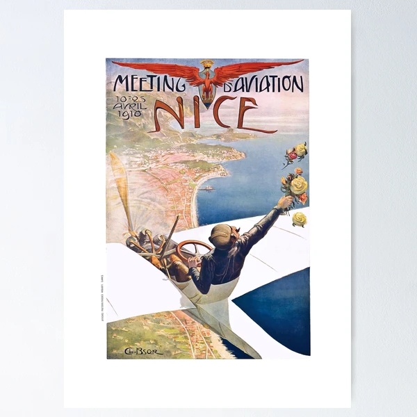 Gde Semaine d'Aviation ポスター 1910年 Grande Semaine d'Aviation カーン、1910 年フランス ビンテージ