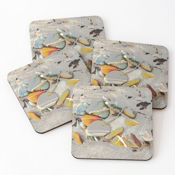 Item preview, Original Tasmanian art pebbles on the beach designed and sold by SueHolmArt.