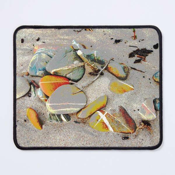 Item preview, Original Tasmanian art pebbles on the beach designed and sold by SueHolmArt.