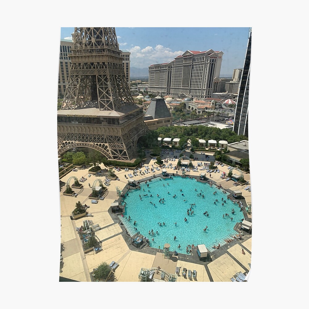Paris Hotel Pool Las Vegas Summer Fun Caesars Art Print for Sale