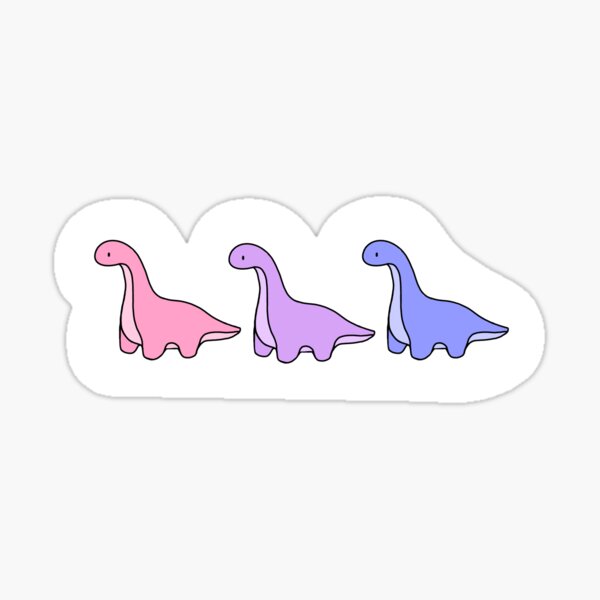 Subtle Bi Bisexual Flag Dinosaur Sticker