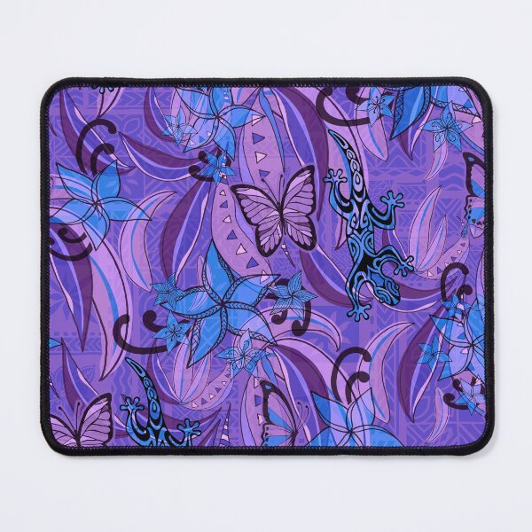 Item preview, Polynesian Vintage Violet Skies Jungle Gecko And Butterflies Tribal Abstract  designed and sold by sunnthreads.