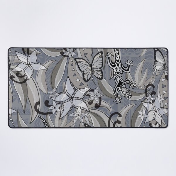 Item preview, Polynesian Vintage Silver Waterfall Jungle Gecko And Butterflies Tribal Abstract  designed and sold by sunnthreads.