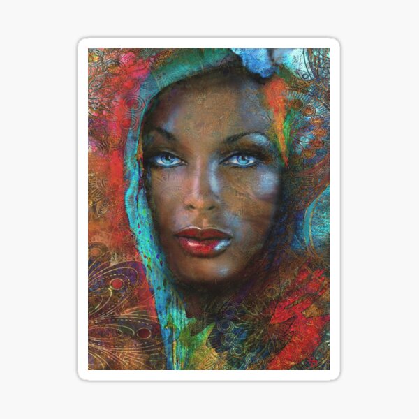Blue Eyes Dark Oriental Sticker