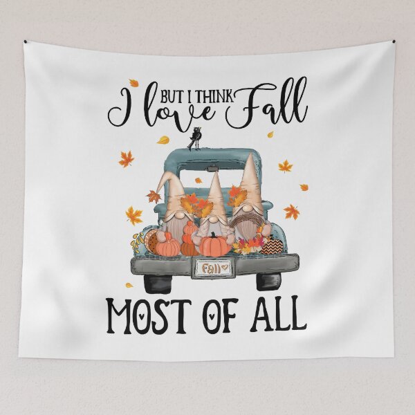 Item preview, Love Fall Gnomes, Cute Gnomes Autumn, I Love Fall Most Of All, Fall It's The Most Wonderful Time Of The Year designed and sold by Claytonstore.