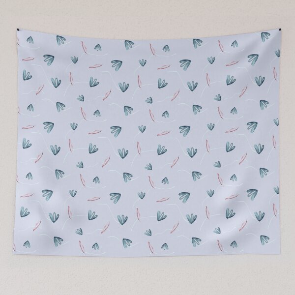 Item preview, Minimal Light Blue Falling Leaves designed and sold by Cosmic Retro.