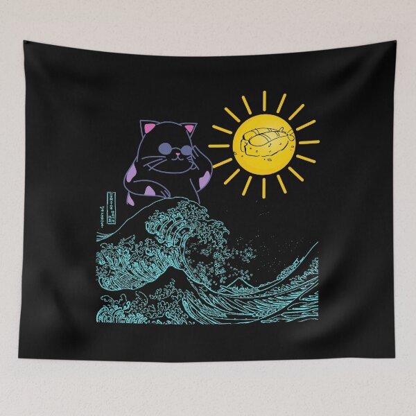 Item preview, Japanese The Great Wave Sunglasses Cat Sushi Kawaii Cute Gift-Suhi of the Sun Shining designed and sold by DKA-2ndBoy.