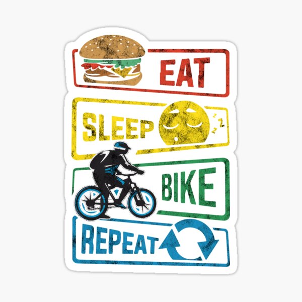 PICK COLOR & SIZE EAT SLEEP MOUNTAIN BIKE Biking Vinyl Decal Sticker E 