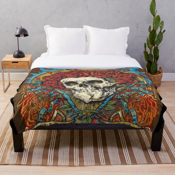 Flower Skull Throw Blanket