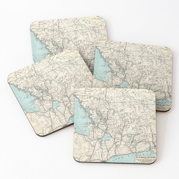 Item preview, Vintage Muskoka Lakes District Map designed and sold by Gin  Neko.