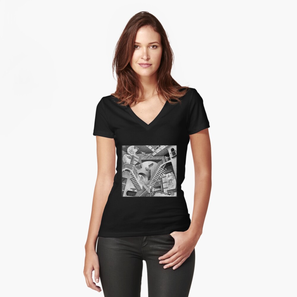 MC Escher Fitted V-Neck T-Shirt