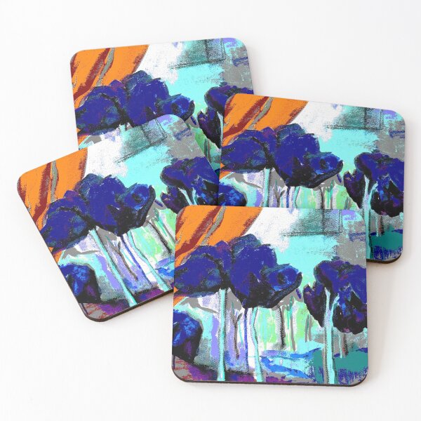 Item preview, Original art Blue Trees designed and sold by SueHolmArt.