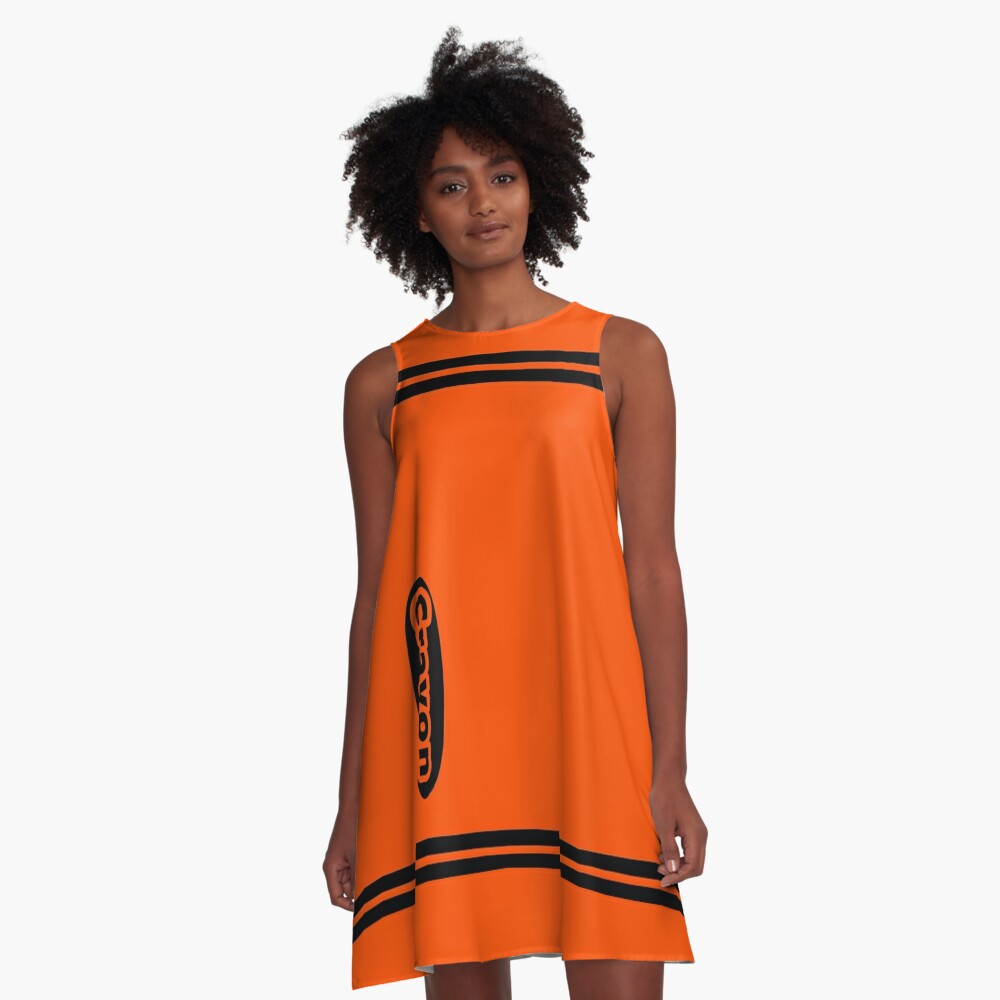 Orange Crayon Costume A-Line Dress