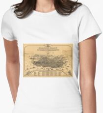 Vintage Pictorial Map of San Francisco (1875) Women's Fitted T-Shirt