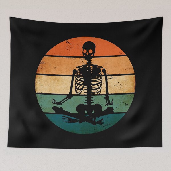 Item preview, meditating skeleton Retro designed and sold by hobbystore0-0.