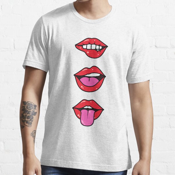Hot Red Lips Biting And Kissing Sexually Explicit T Shirt For Sale By Punpedia Redbubble 