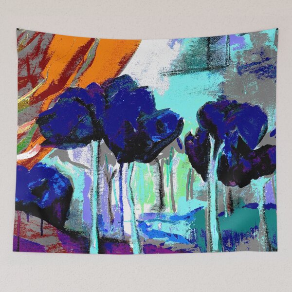 Item preview, Original art Blue Trees designed and sold by SueHolmArt.