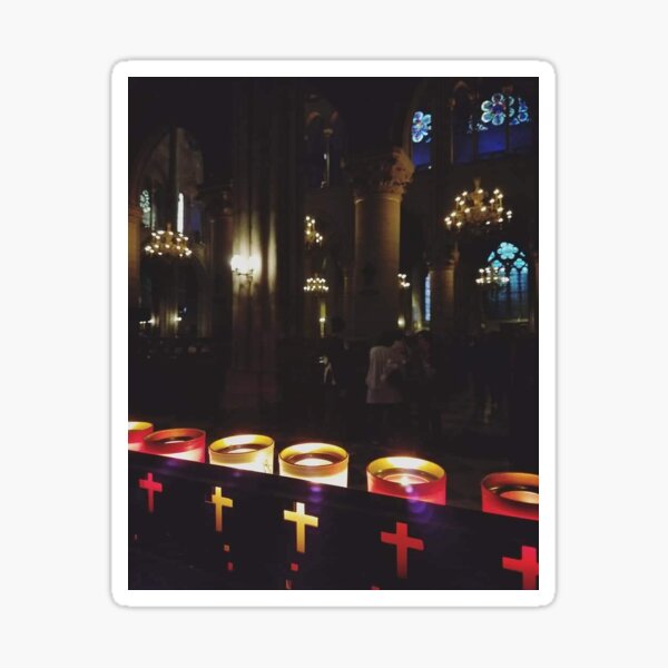 Notre Dame Candles Sticker