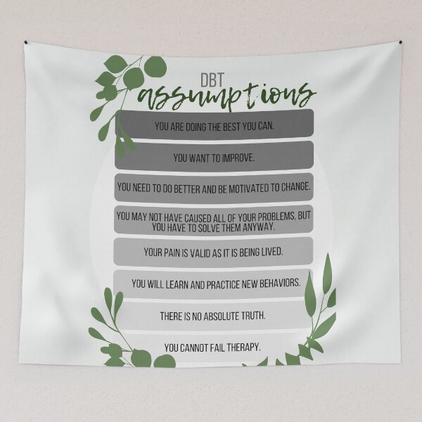 Item preview, DBT Dialectical Behavior Therapy Assumptions designed and sold by Radical Therapy Prints.