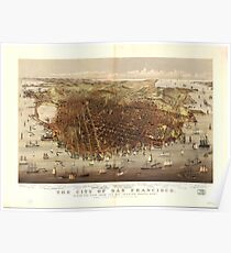 Vintage Pictorial Map of San Francisco (1878) Poster