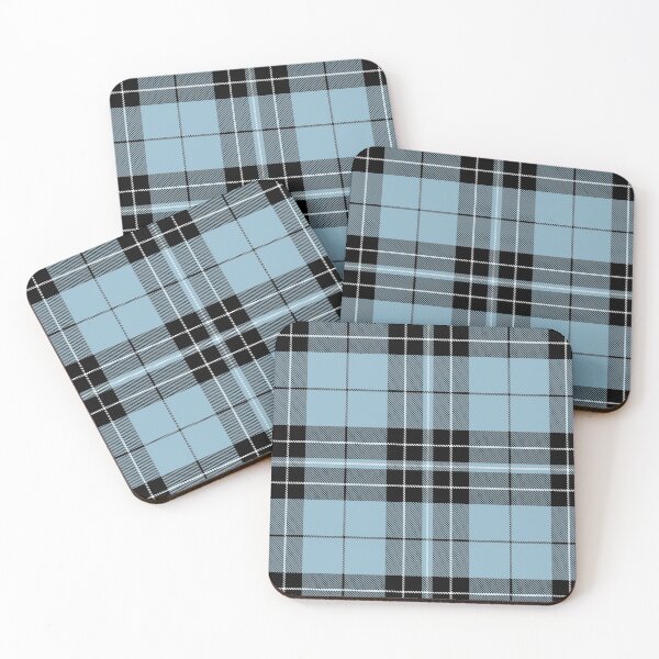 Item preview, Plaid Tartan Powder Blue Black White Twill  designed and sold by LoreliDesigns.