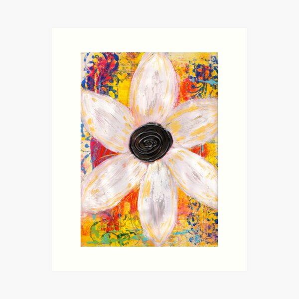 WHIMSICAL WHITE FLOWER Art Print