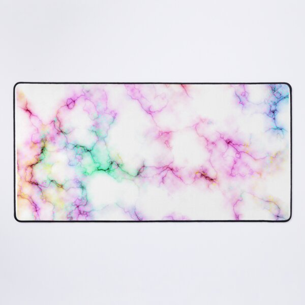 Saltwater Taffy (Faux) Colored (Faux) Marble Pattern Desk Mat