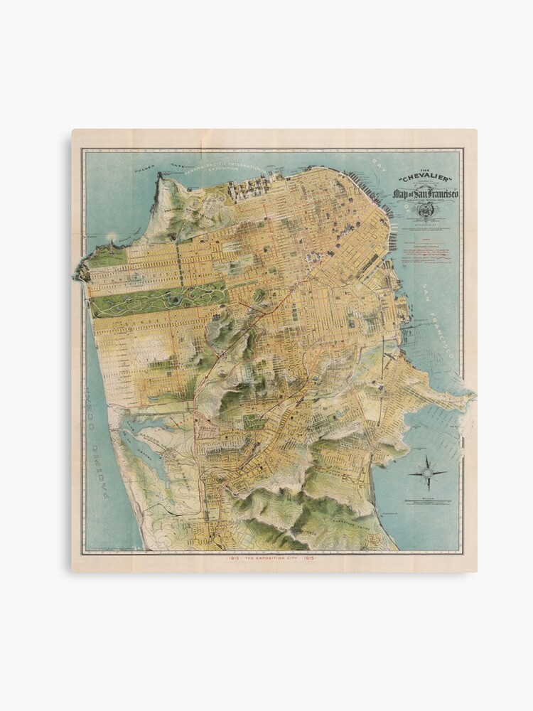 Traditional Map of San Francisco (1915) Metallic Print photograph regarding Printable Map of San Francisco named Classic Map of San Francisco (1915) Metallic Print
