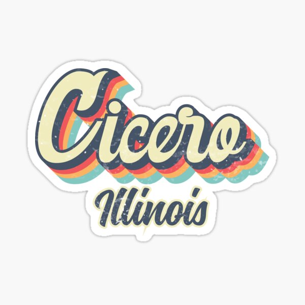 Cicero City Illinois Retro Vintage 70s Rainbow Sticker For Sale By