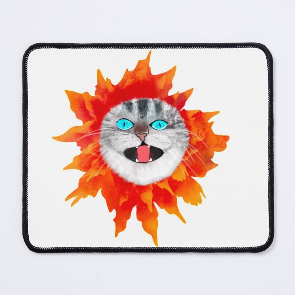 Item preview, Fall cat covered in leaves with tongue out designed and sold by Craftystudioart.