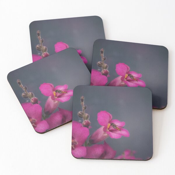Item preview, Bee collecting nectar from pink flower designed and sold by Alelmisira.