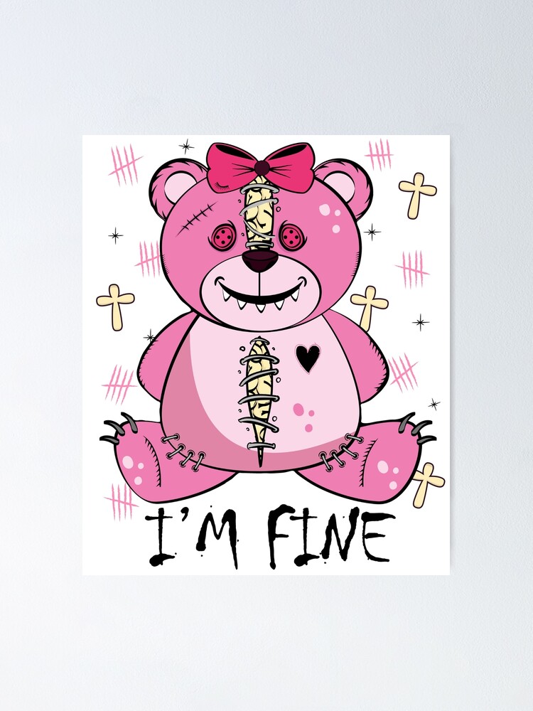 Kawaii Pastel Goth Teddy Bear Emo | Poster