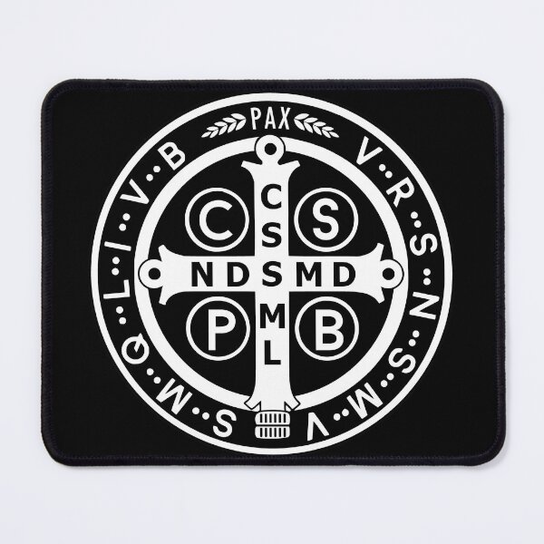 Item preview, Saint Benedict Medal Black White designed and sold by Beltschazar.