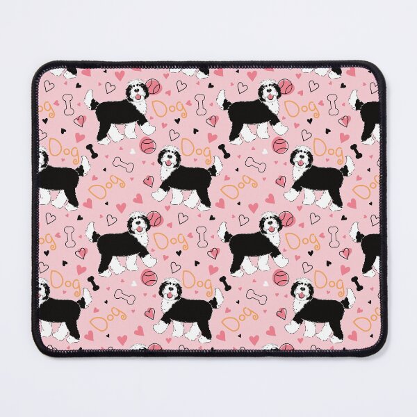 Item preview, Cute Black and White Sheepadoodle Dog designed and sold by Lulupainting.