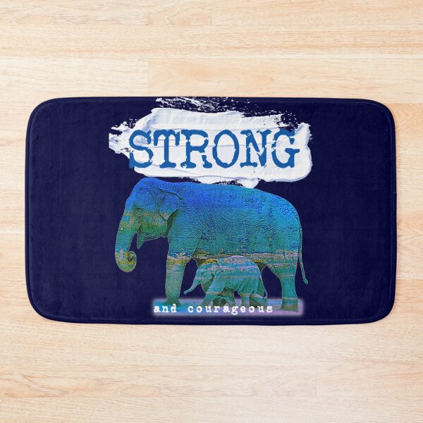 Item preview, Bible Verse Strong and Courageous Colourful Elephants - Christian Design designed and sold by TheKingdomAttic.