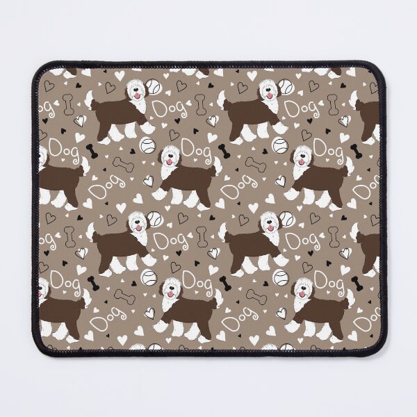 Item preview, Cute Chocolate Brown and Whtie Sheepadoodle Dog designed and sold by Lulupainting.